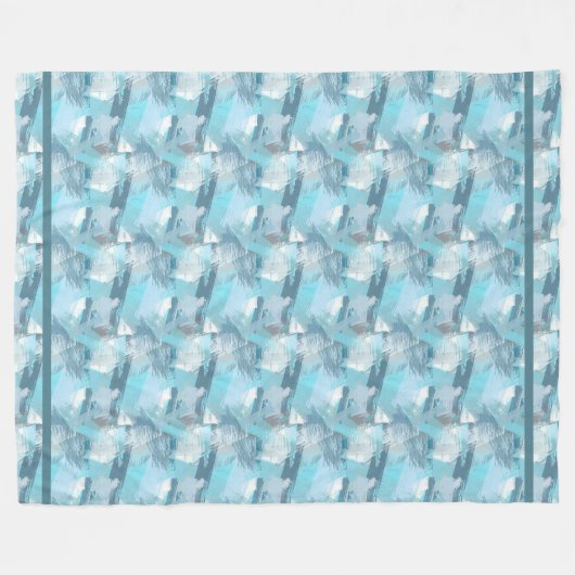 abstrakte Bürste streicht aquamarines Muster Fleecedecke (Vorderseite (Horizontal))