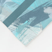 abstrakte Bürste streicht aquamarines Muster Fleecedecke (Ecke)