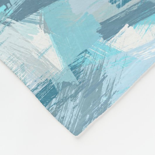 abstrakte Bürste streicht aquamarines Muster Fleecedecke (Ecke)