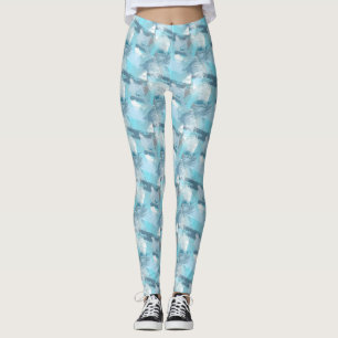 abstrakte Bürste streicht aquamarines Muster Leggings