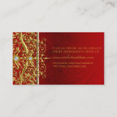 Abstrakte Business Card Gold Red Swirl Visitenkarte (Rückseite)