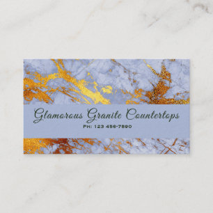 abstrakte Business Card mit Blue & Gold-Marmor Visitenkarte