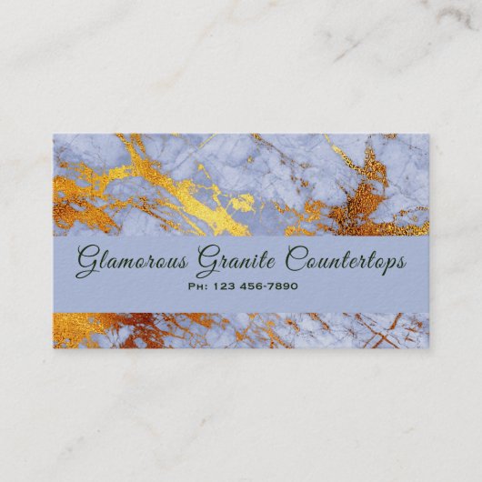 abstrakte Business Card mit Blue & Gold-Marmor Visitenkarte (Vorderseite)