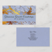 abstrakte Business Card mit Blue & Gold-Marmor Visitenkarte (Vorne/Hinten)