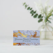 abstrakte Business Card mit Blue & Gold-Marmor Visitenkarte (Stehend Vorderseite)