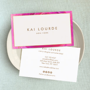 Abstrakte Business-Karte mit schicker Pink Visitenkarte