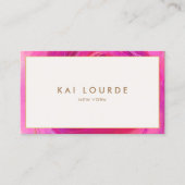 Abstrakte Business-Karte mit schicker Pink Visitenkarte (Vorderseite)