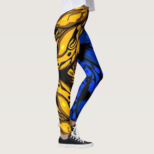 Abstrakte Butterfly 2 Farben Leggings (Rechts)