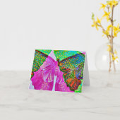 Abstrakte Butterfly Art Note Card Karte (Gelbe Blume)