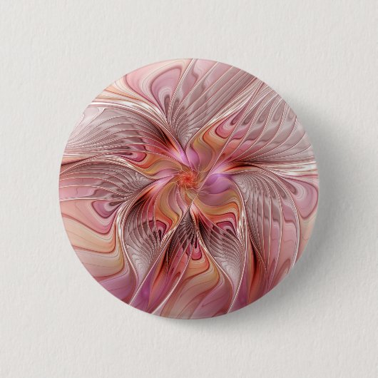 Abstrakte Butterfly Farbenfrohe Fantasie Fraktal K Button (Vorderseite)