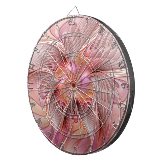 Abstrakte Butterfly Farbenfrohe Fantasie Fraktal K Dartscheibe (Vorderseite rechts)