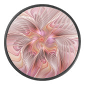 Abstrakte Butterfly Farbenfrohe Fantasie Fraktal K Eishockey Puck (Vorderseite)