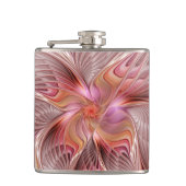 Abstrakte Butterfly Farbenfrohe Fantasie Fraktal K Flachmann (Vorderseite)