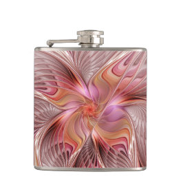 Abstrakte Butterfly Farbenfrohe Fantasie Fraktal K Flachmann