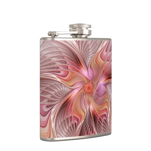 Abstrakte Butterfly Farbenfrohe Fantasie Fraktal K Flachmann (Rechts)