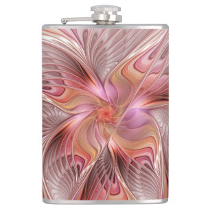 Abstrakte Butterfly Farbenfrohe Fantasie Fraktal K Flachmann