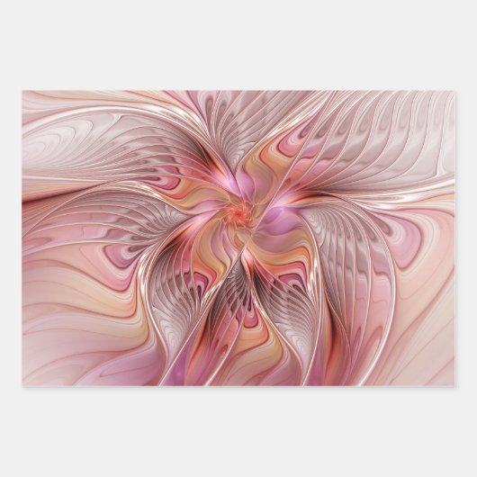Abstrakte Butterfly Farbenfrohe Fantasie Fraktal K Geschenkpapier Set (Vorderseite 3)