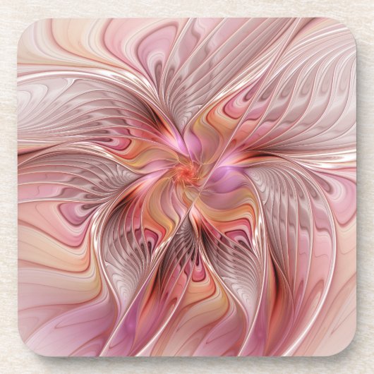 Abstrakte Butterfly Farbenfrohe Fantasie Fraktal K Getränkeuntersetzer (Vorderseite)