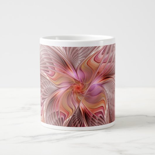 Abstrakte Butterfly Farbenfrohe Fantasie Fraktal K Jumbo-Tasse (Vorderseite)