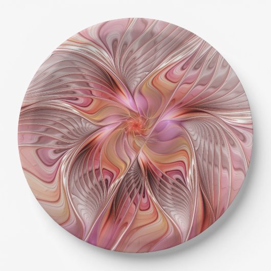 Abstrakte Butterfly Farbenfrohe Fantasie Fraktal K Pappteller (Vorderseite)