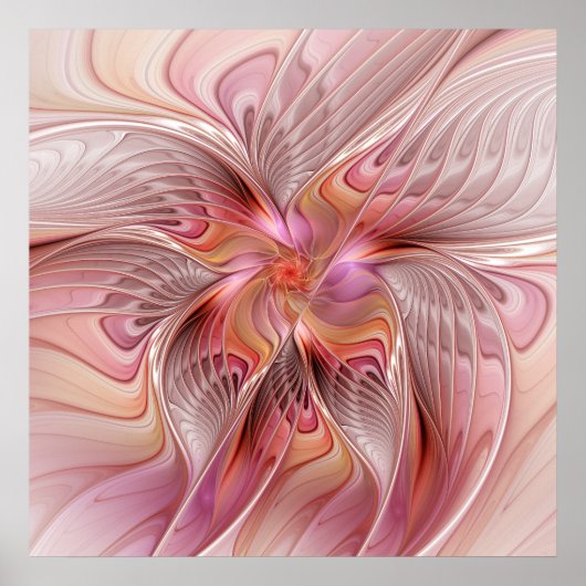 Abstrakte Butterfly Farbenfrohe Fantasie Fraktal K Poster (Vorne)