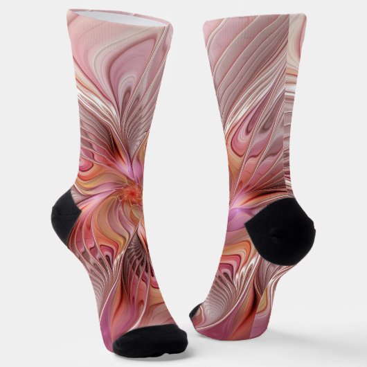 Abstrakte Butterfly Farbenfrohe Fantasie Fraktal K Socken (Gewinkelt)