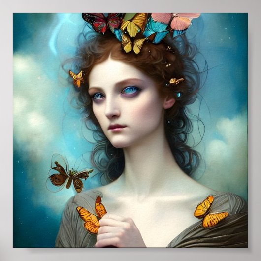 Abstrakte Butterfly Princess Poster (Vorne)
