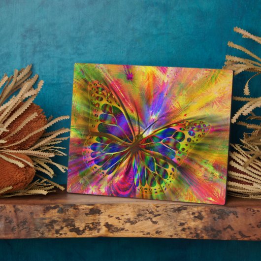 Abstrakte Butterfly Wasserfarbe Kunst Fotoplatte (Seite)