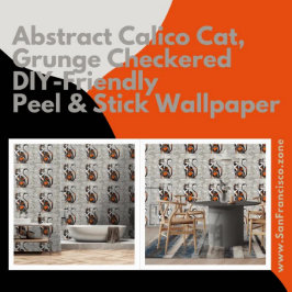 Abstrakte Calico Cat, Grunge Schale & Stick Tapete