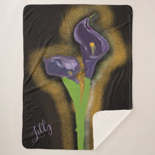 Abstrakte Calla-Lilie Stipple-Kunst Sherpadecke