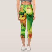 Abstrakte Capri-Leggings grün und gelb Capri Leggings (Rückseite)