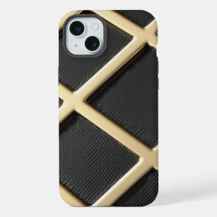 Abstrakte Carbon- und Gold-Phone-Abdeckung iPhone 15 Plus Hülle