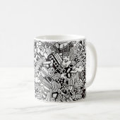 Abstrakte Cartoon detaillierte Illustration Kaffeetasse (VorderseiteRechts)