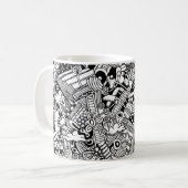 Abstrakte Cartoon detaillierte Illustration Kaffeetasse (Vorderseite Links)