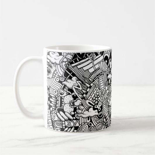 Abstrakte Cartoon detaillierte Illustration Kaffeetasse (Links)