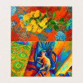 ABSTRAKTE CAT ART EXTRA FARBIG VON SIXSOX (Außenseite Aufgefaltet)