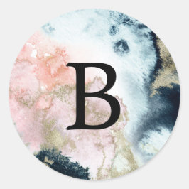 Abstrakte Celestial Monogram Wedding Umschlag Aufk Runder Aufkleber