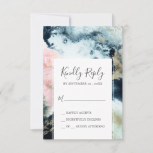 Abstrakte Celestial Watercolor Einfache RSVP Karte
