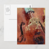 Abstrakte Cello-Brücke Postkarte (Vorne/Hinten)