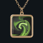 Abstrakte Chartreuse Herzklammer Vergoldete Kette<br><div class="desc">Chartreuse Green Abstrakt Heart Necklace</div>