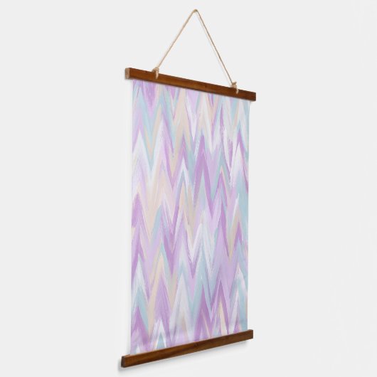 Abstrakte Chevrons Wandteppich Mit Holzrahmen (Gewinkelt)