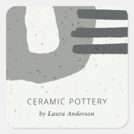 ABSTRAKTE CHIC-KERAMIK TEXTURE BROWN GRAY SPEZIFIZ QUADRATISCHER AUFKLEBER