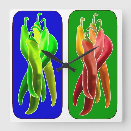 Abstrakte Chile-Wand-Uhr Quadratische Wanduhr (Vorderseite)