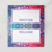 Abstrakte CHRISTMAS STARS Lila Red Lilac CUSTOM Platzkarte (Außenseite Aufgefaltet)