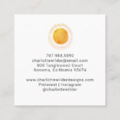 Abstrakte Circle Handmade Schmuck Business Card Quadratische Visitenkarte (Rückseite)