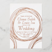 Abstrakte Circular Gold-Hochzeit Folieneinladung (Vorderseite)