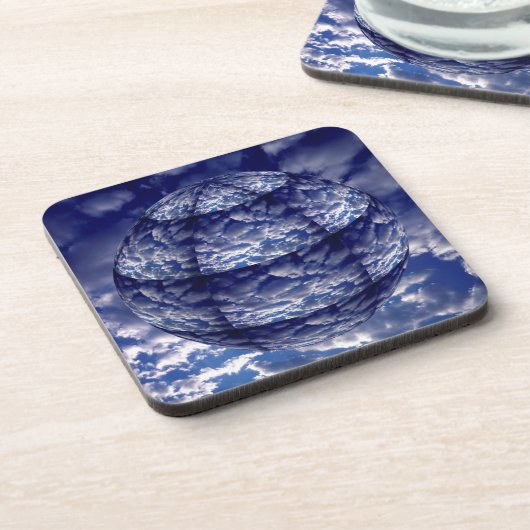 Abstrakte Cloud-3D-Kugel Getränkeuntersetzer (Linke Seite)