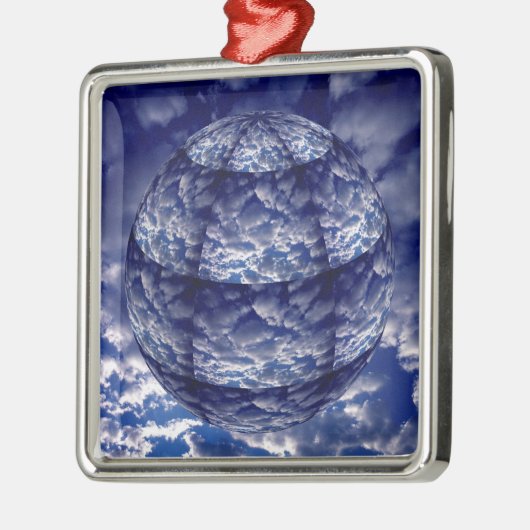 Abstrakte Cloud-3D-Kugel Ornament Aus Metall (Links)