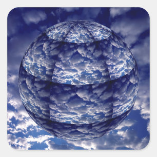 Abstrakte Cloud-3D-Kugel Quadratischer Aufkleber