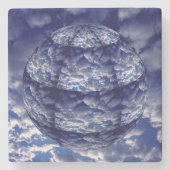 Abstrakte Cloud-3D-Kugel Steinuntersetzer (Vorderseite)